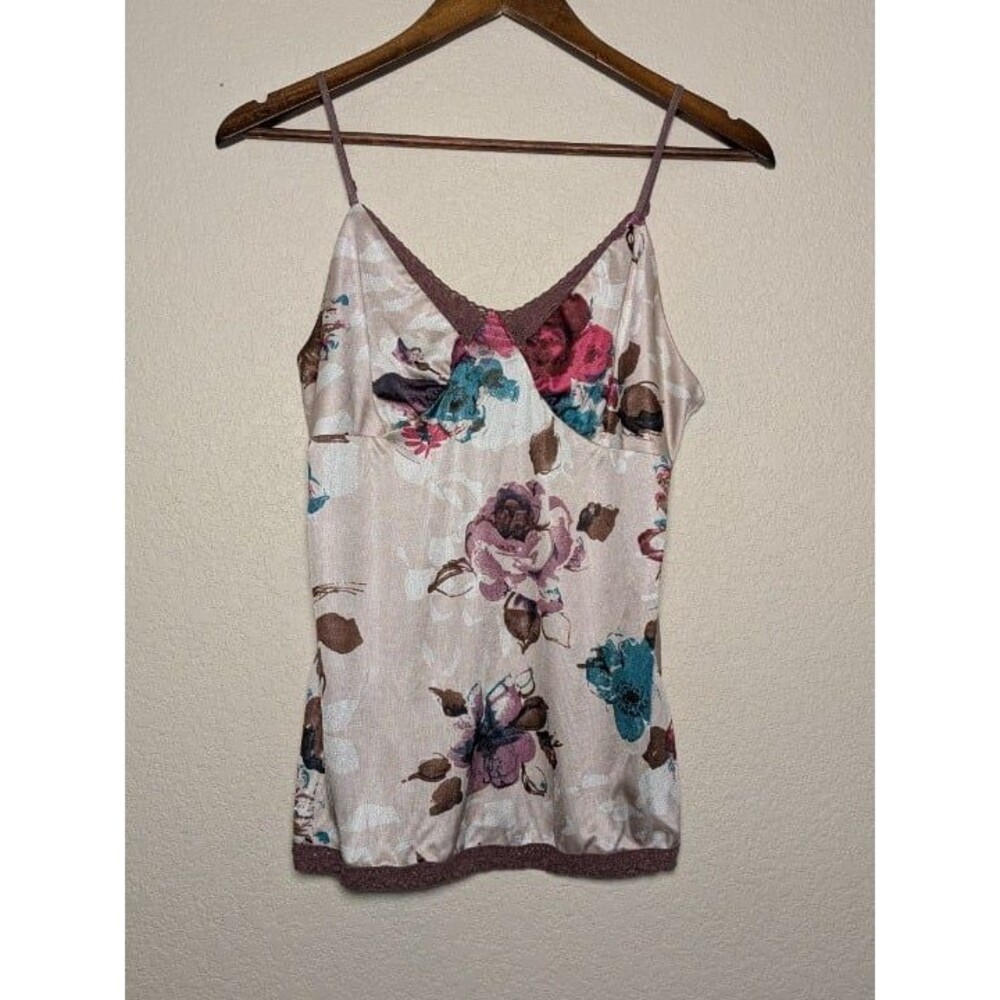 Floral Satin Babydoll Lingerie Top Size Medium Coquette Romantic Y2K Festival